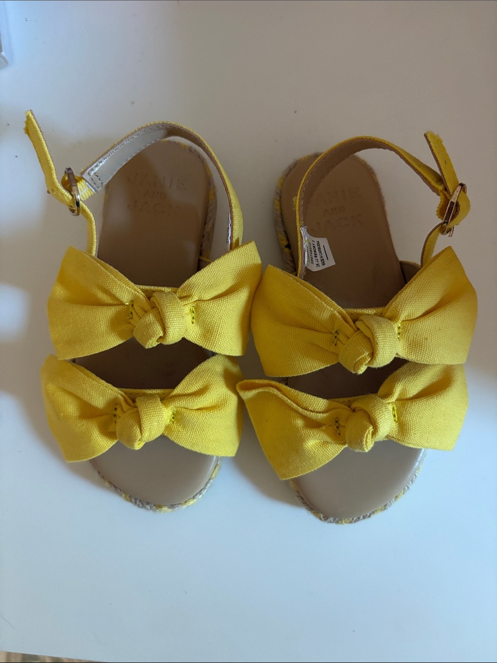 Janie & Jack Yellow Bow Sandals for Kids